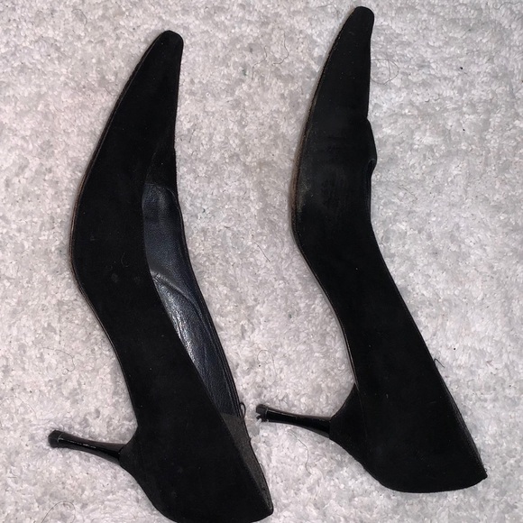 Stuart Weitzman Suede Black Kitten Pumps - Picture 3 of 6